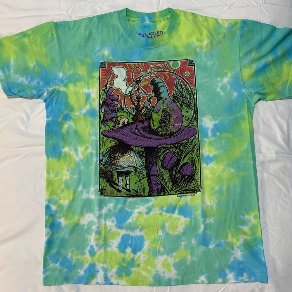 Alice In Wonderland Tie-Dye Graphic T-Shirt L